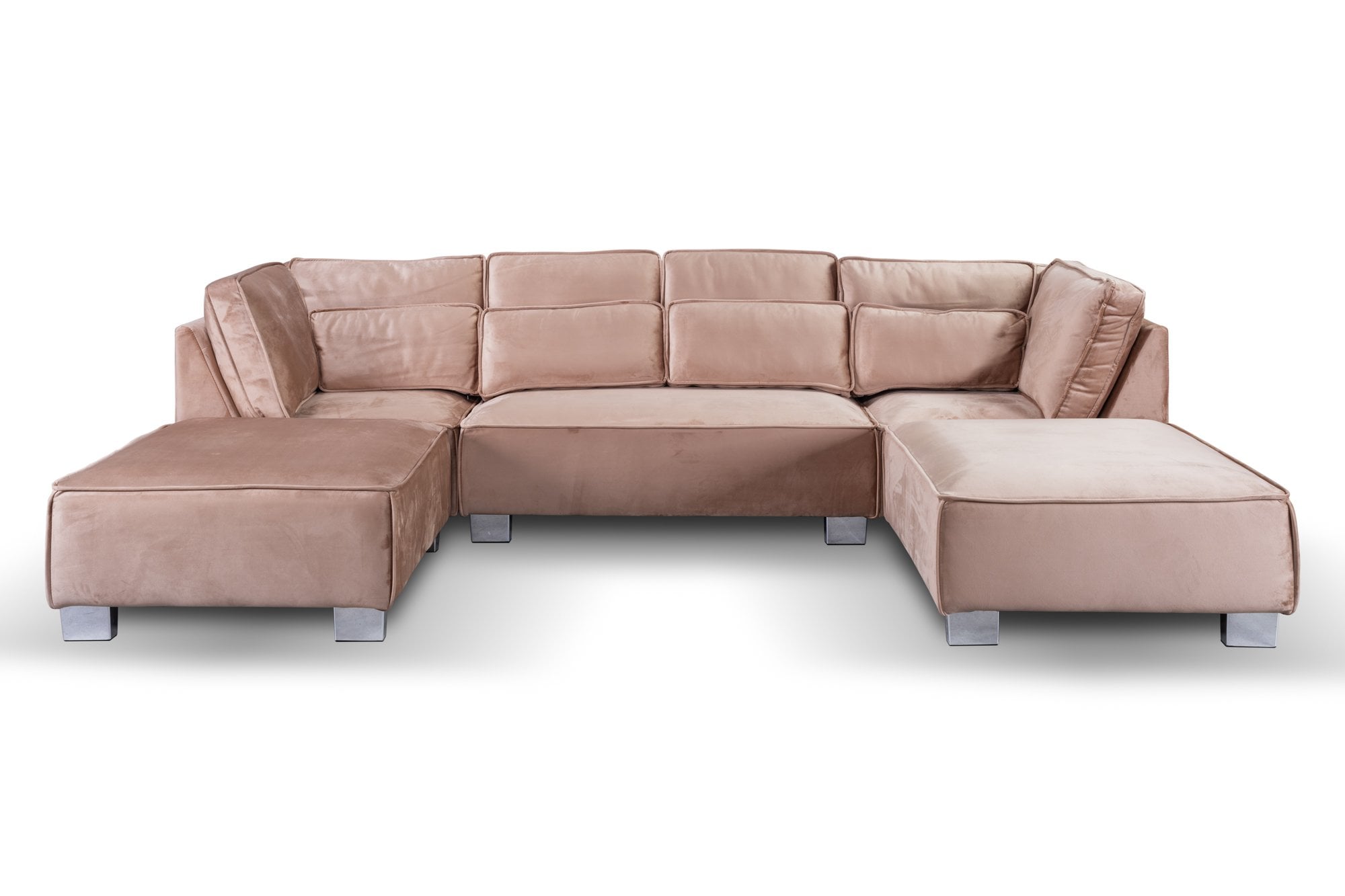 Sloane U Shape Mink Velvet Corner Sofa