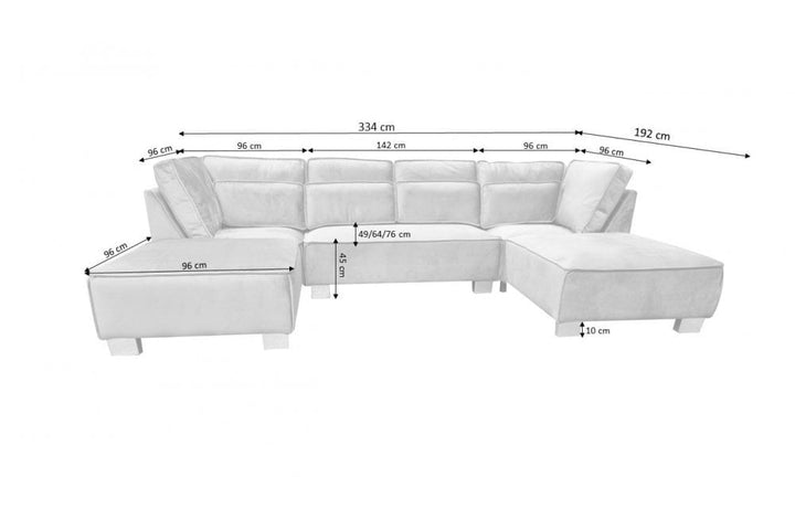 Sloane U Shape Mink Velvet Corner Sofa