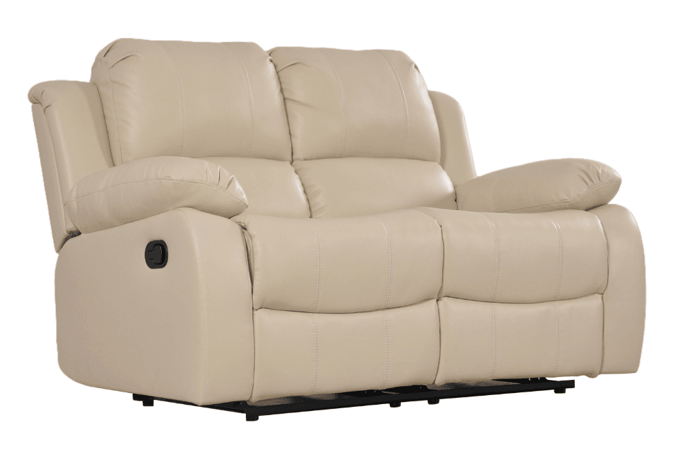 Sevile Cream Leather 2 Seater Recliner Sofa