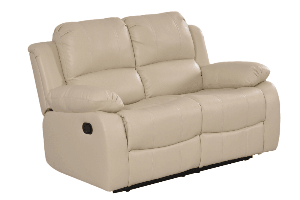 Sevile Cream Leather 2 Seater Recliner Sofa