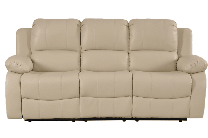 Sevile Cream Leather 3 Seater Recliner Sofa