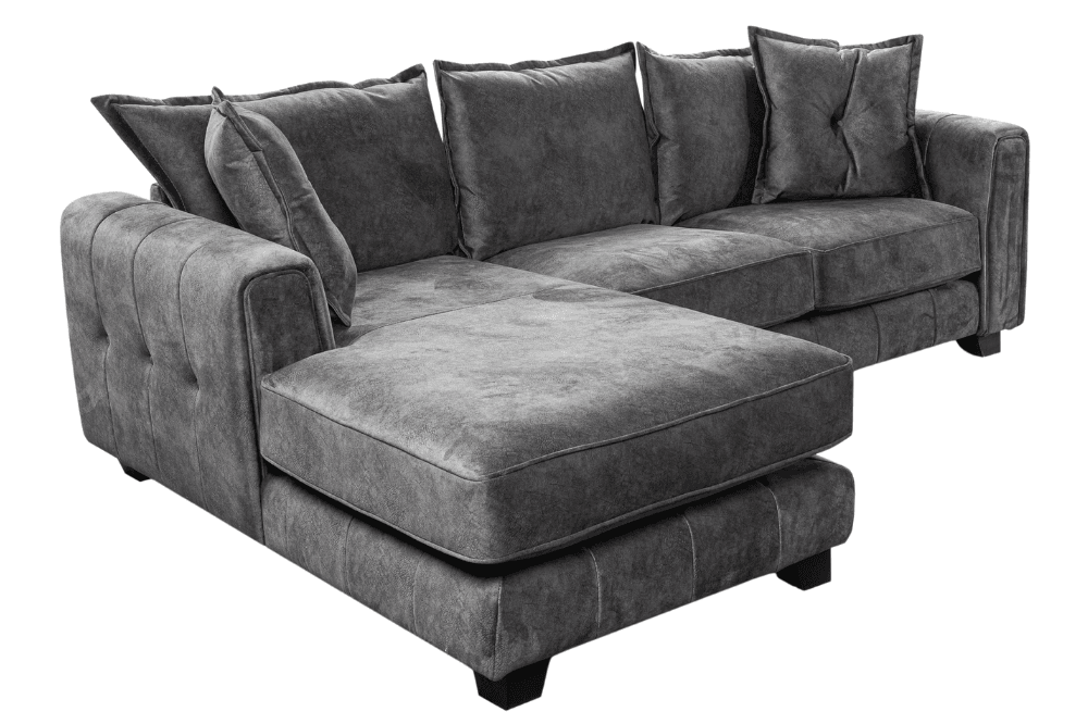 Somerford Left Hand Fabric Corner Chaise - Grey