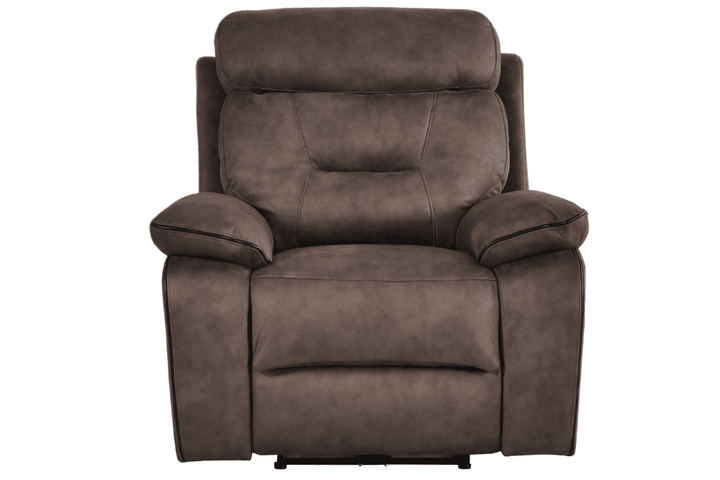 Foster Brown Fabric Electric Recliner Armchair