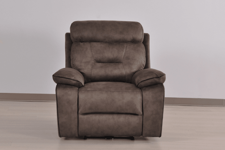Foster Brown Fabric Electric Recliner Armchair