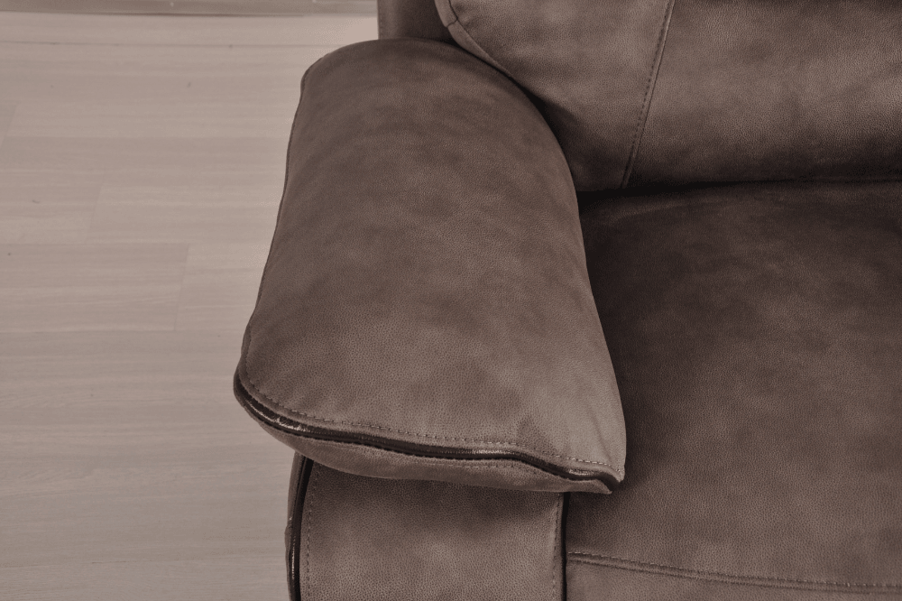 Foster Brown Fabric Electric Recliner Armchair