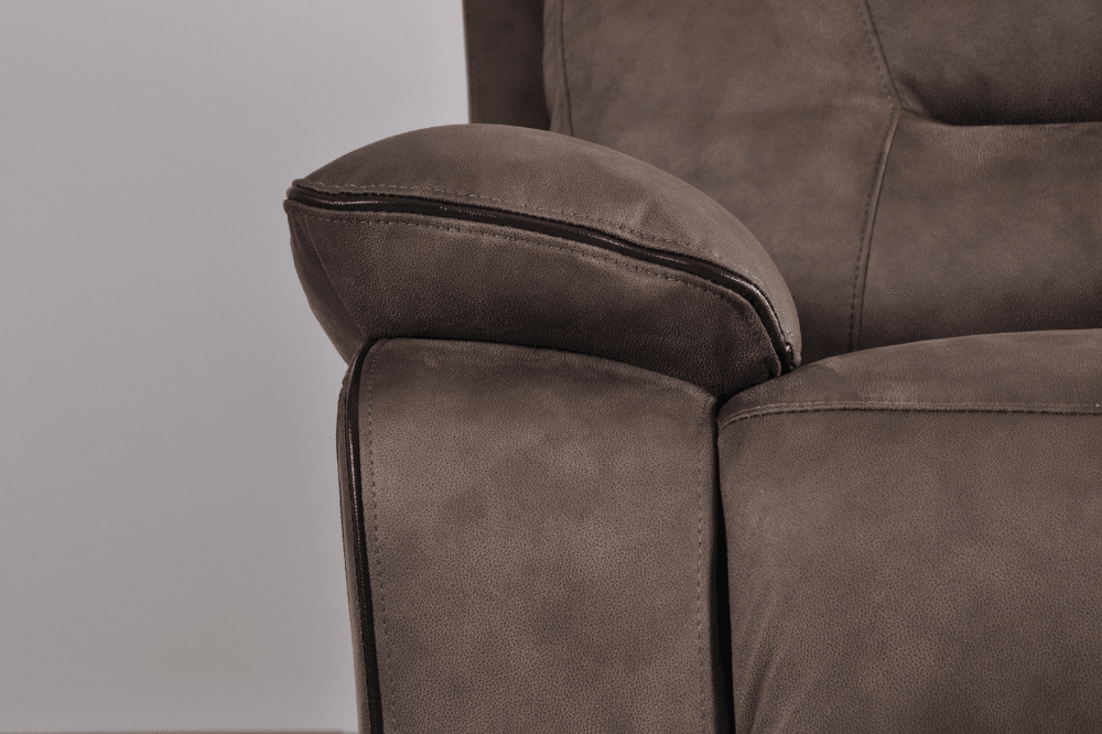 Foster Brown Fabric Electric Recliner Armchair