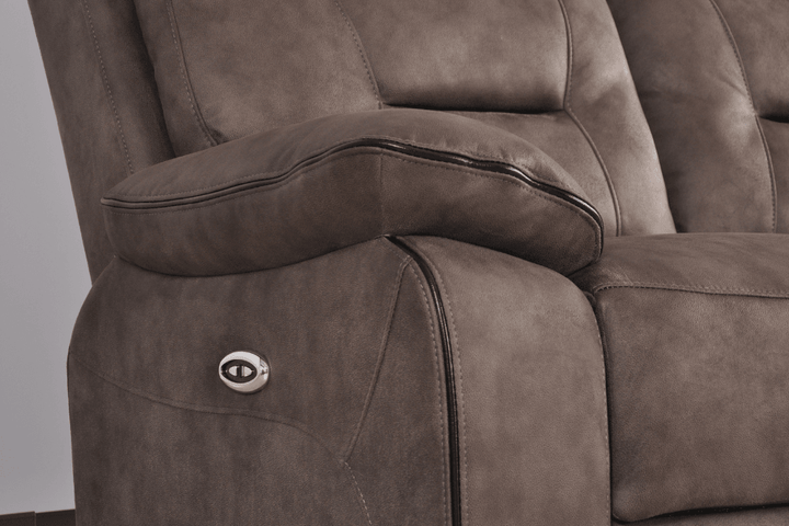 Foster Brown Fabric Electric Recliner Armchair
