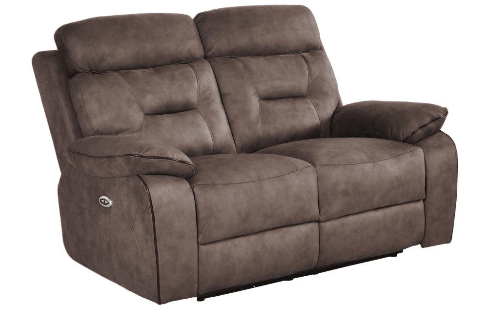 Foster Brown Fabric Electric Recliner 2 Seater