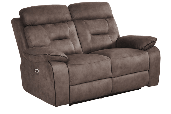Foster Brown Fabric Electric Recliner 2 Seater
