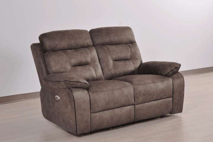Foster Brown Fabric Electric Recliner 2 Seater