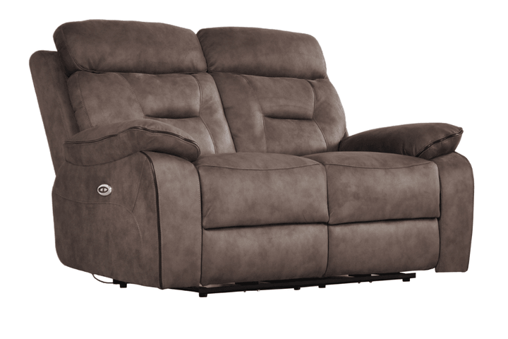 Foster Brown Fabric Electric Recliner 2 Seater