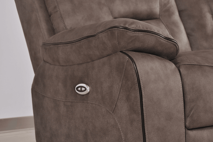 Foster Brown Fabric Electric Recliner 2 Seater