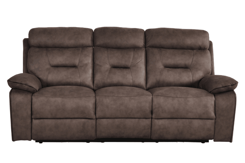 Foster Brown Fabric Electric Recliner 3 Seater Sofa
