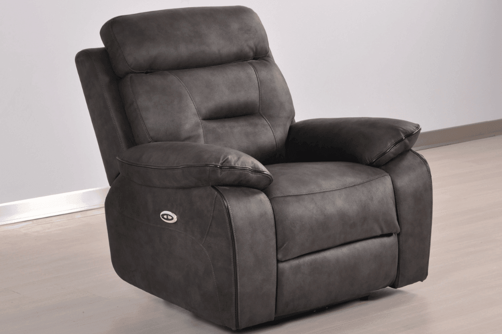 Foster Dark Grey Fabric Electric Recliner Armchair