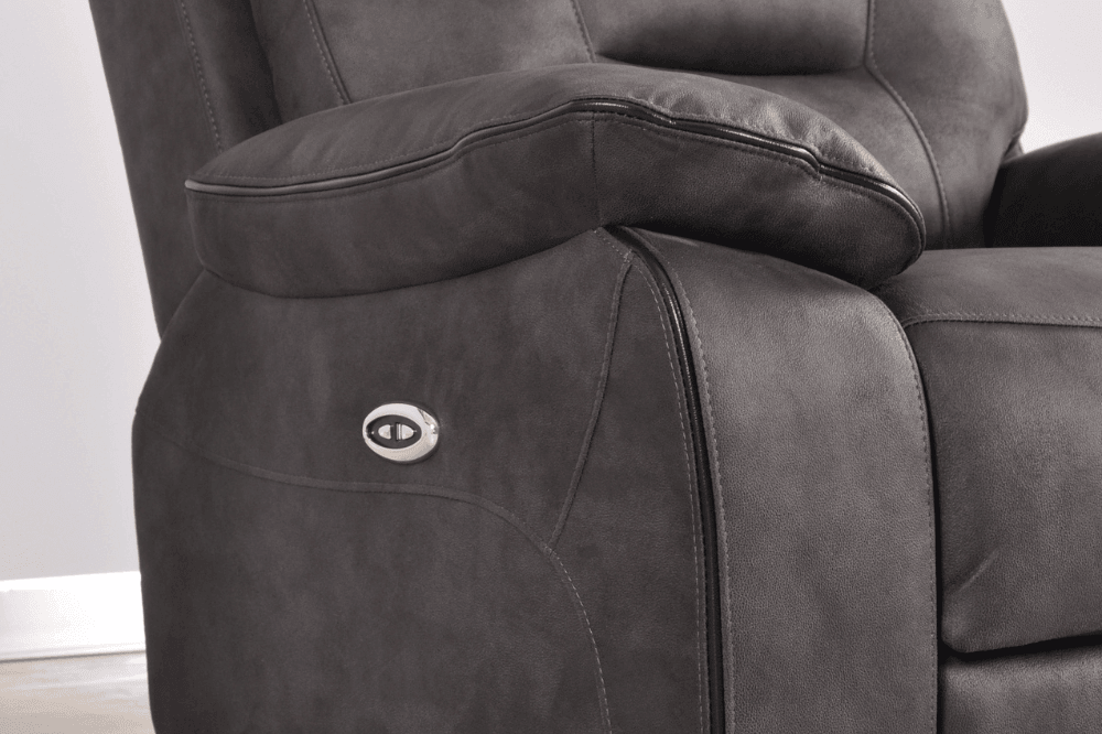 Foster Dark Grey Fabric Electric Recliner Armchair