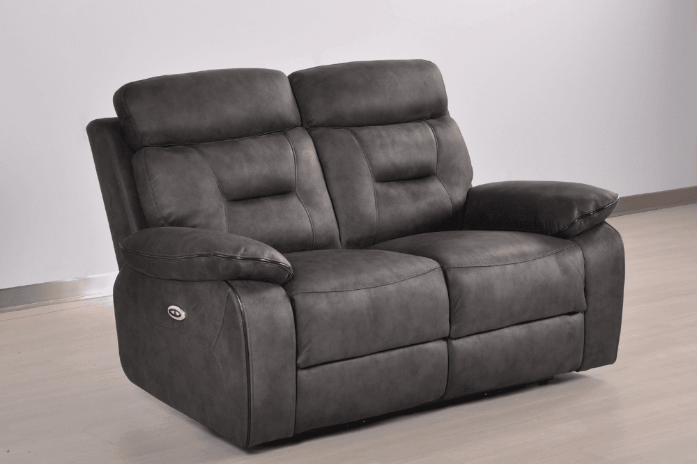 Foster Dark Grey Fabric Electric Recliner 2 Seater Sofa
