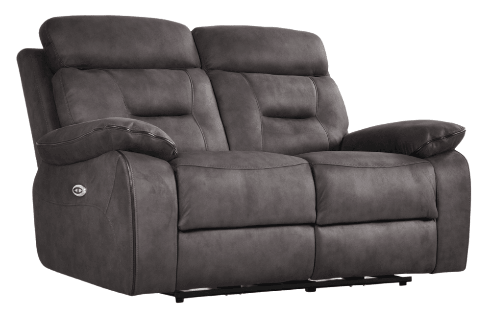 Foster Dark Grey Fabric Electric Recliner 2 Seater Sofa