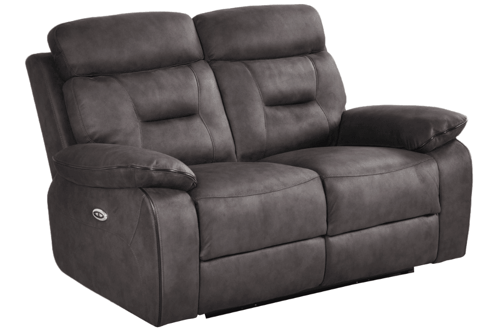 Foster Dark Grey Fabric Electric Recliner 2 Seater Sofa