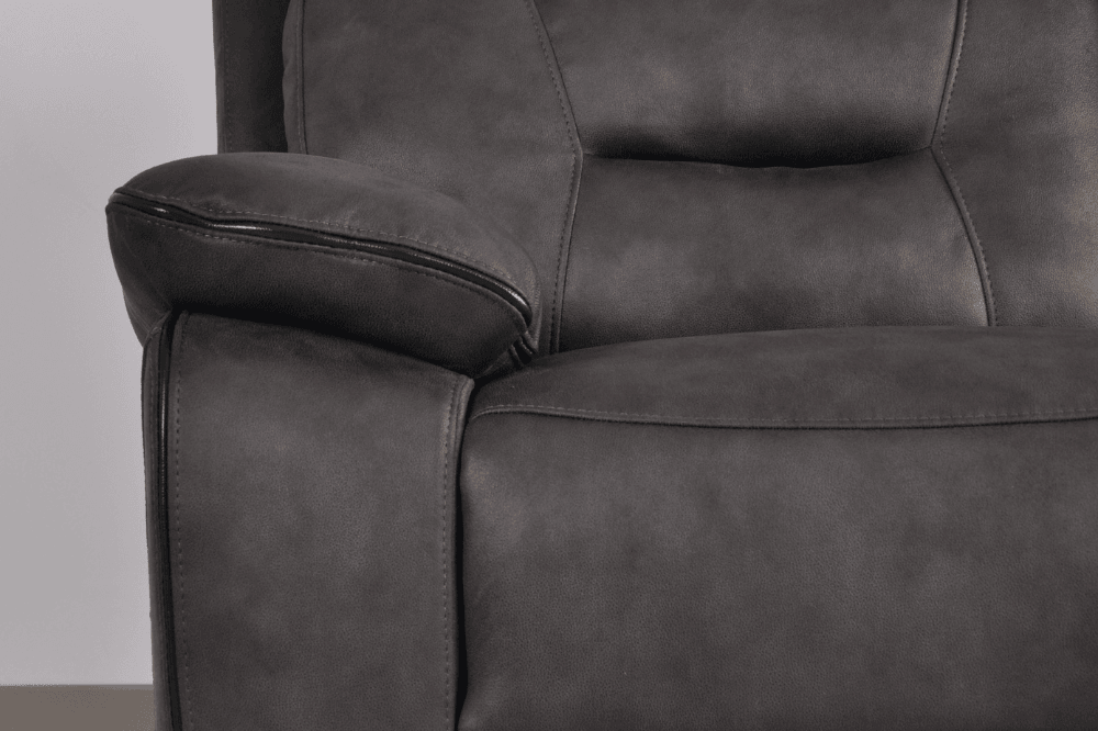 Foster Dark Grey Fabric Electric Recliner 3 Seater Sofa