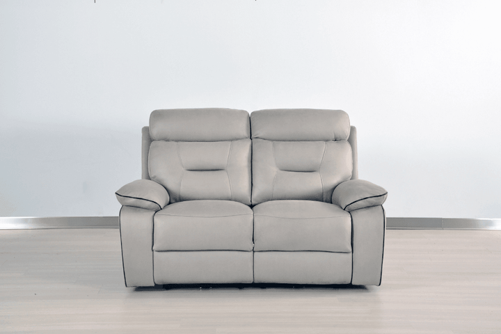 Foster Light Grey Fabric Electric Recliner 2 Seater Sofa