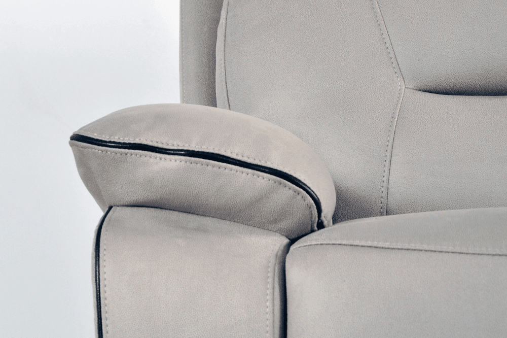 Foster Light Grey Fabric Electric Recliner 2 Seater Sofa