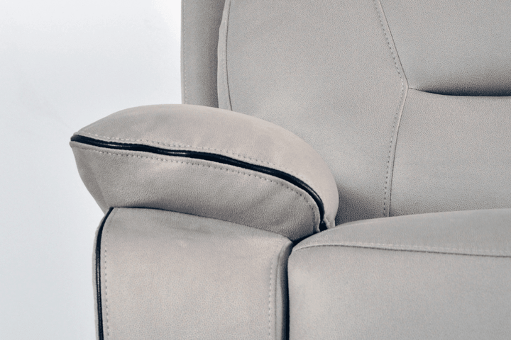 Foster Light Grey Fabric Electric Recliner 2 Seater Sofa