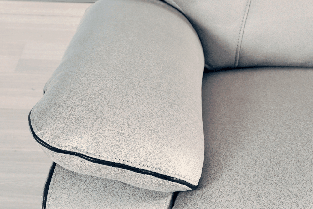 Foster Light Grey Fabric Electric Recliner 2 Seater Sofa