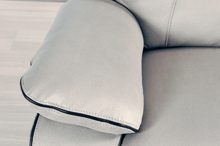 Foster Light Grey Fabric Electric Recliner 2 Seater Sofa