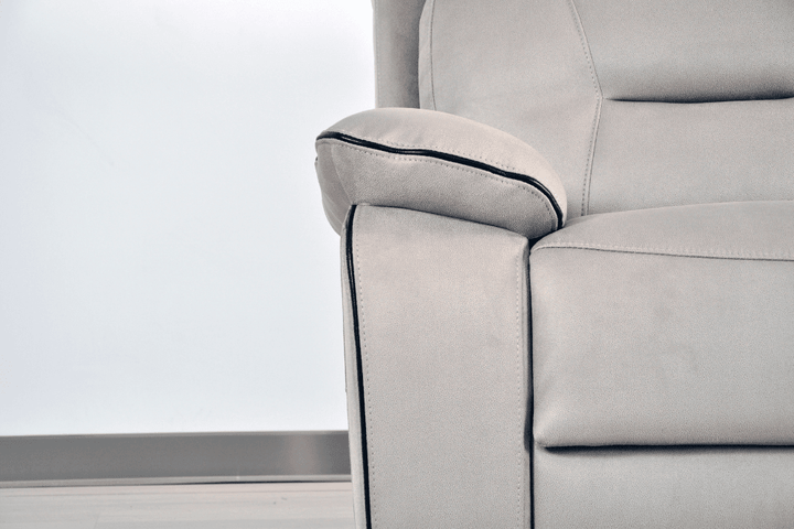 Foster Light Grey Fabric Electric Recliner 2 Seater Sofa