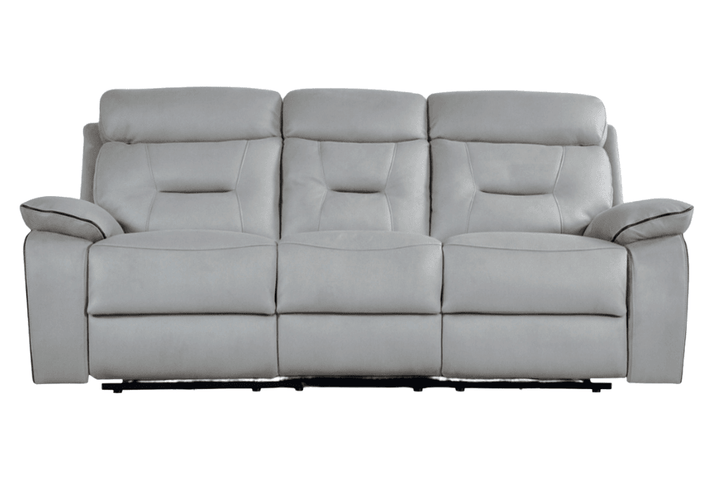 Foster Light Grey Fabric Electric Recliner 3 Seater Sofa