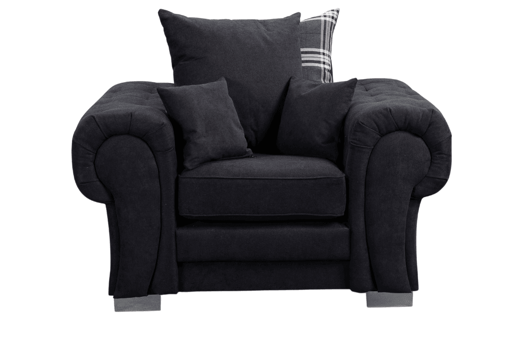 Verona Scatter Black Fabric Armchair