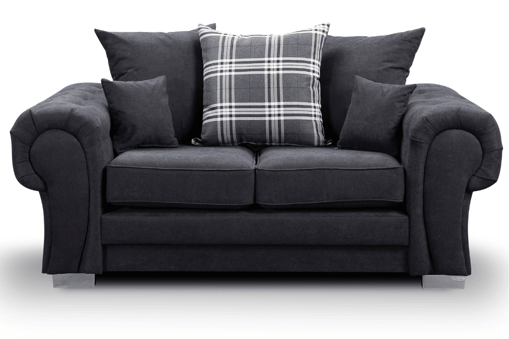 Verona Scatter Black Fabric 2 Seater Sofa