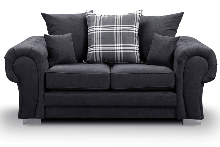 Verona Scatter Black Fabric 2 Seater Sofa