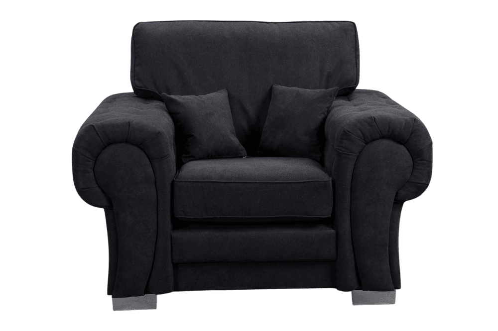 Verona High Back Black Fabric Armchair