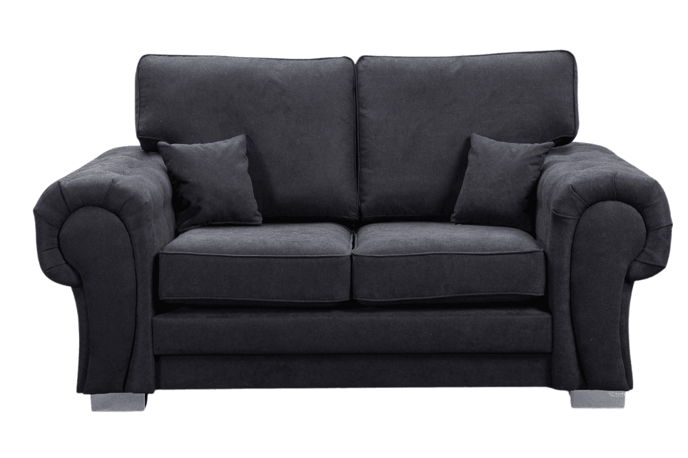 Verona High Back Black Fabric 2 Seater Sofa