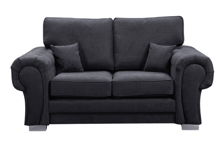 Verona High Back Black Fabric 2 Seater Sofa