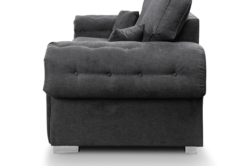 Verona High Back Black Fabric 2 Seater Sofa