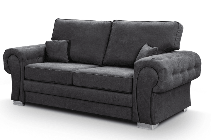 Verona High Back Black Fabric 3 Seater Sofa
