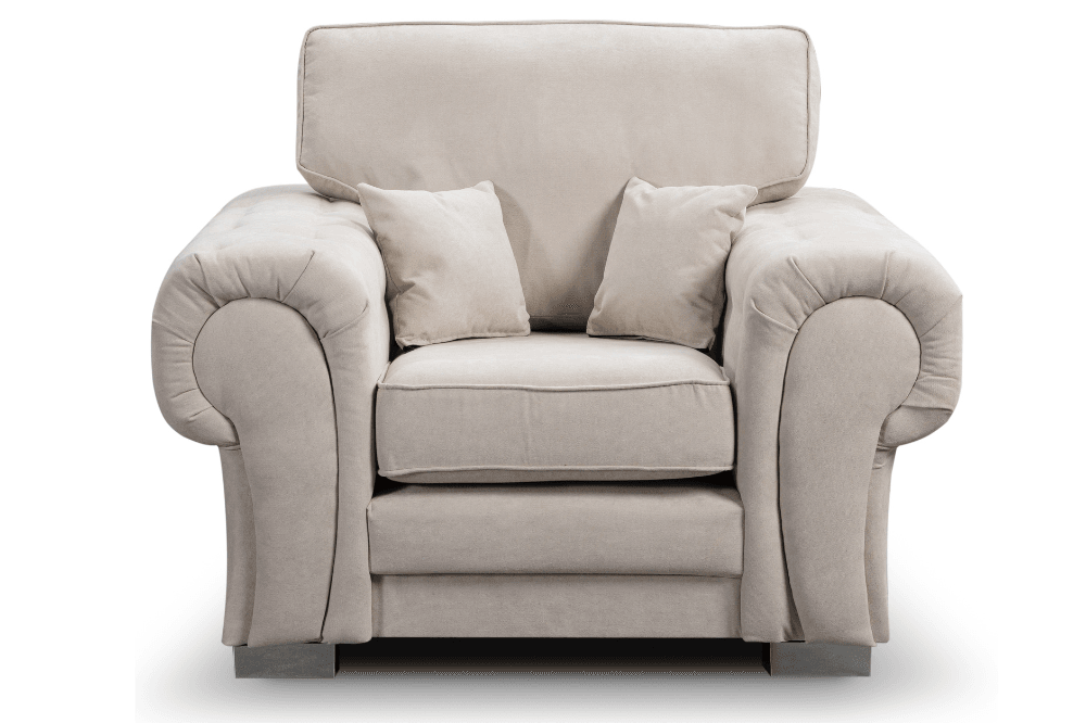 Verona High Back  Cream Fabric Armchair