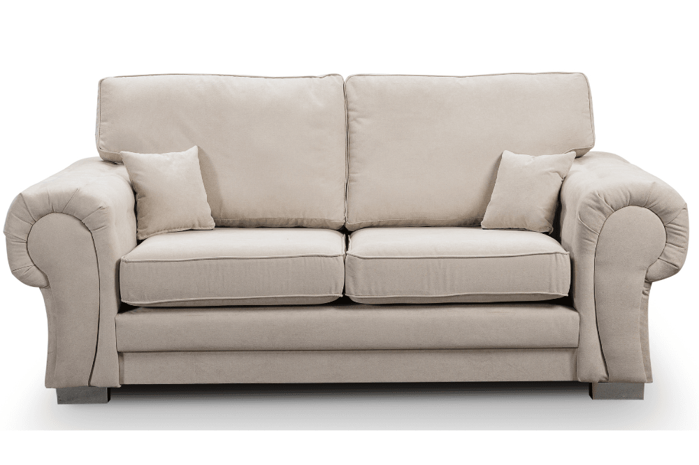 Verona High Back Cream Fabric 2 Seater Sofa