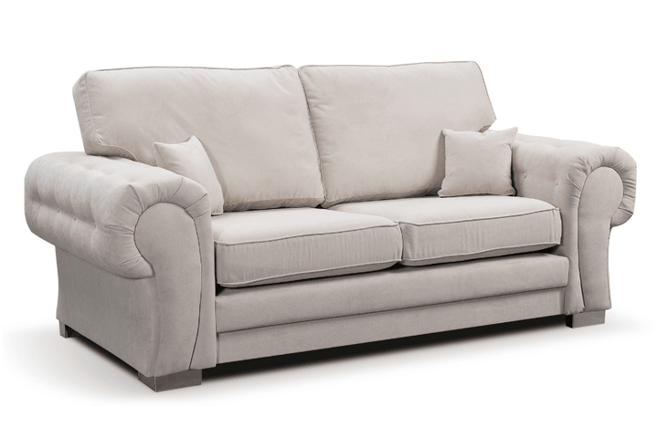 Verona High Back Cream Fabric 3 Seater Sofa