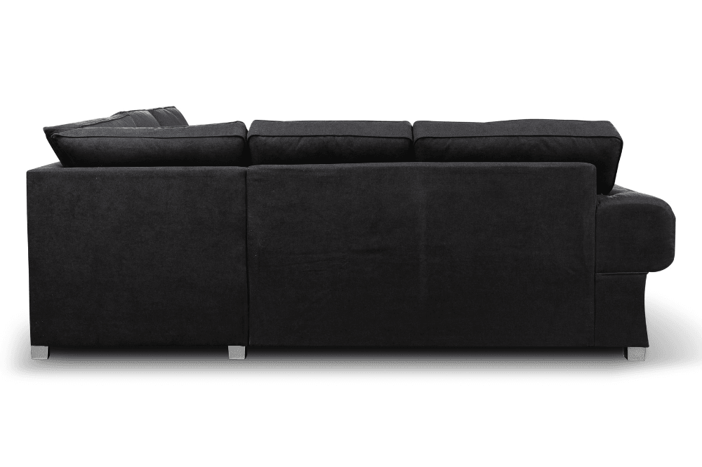 Verona High Back Black Fabric Corner Sofa Bed