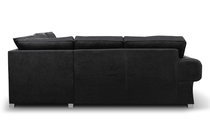 Verona High Back Black Fabric Corner Sofa Bed