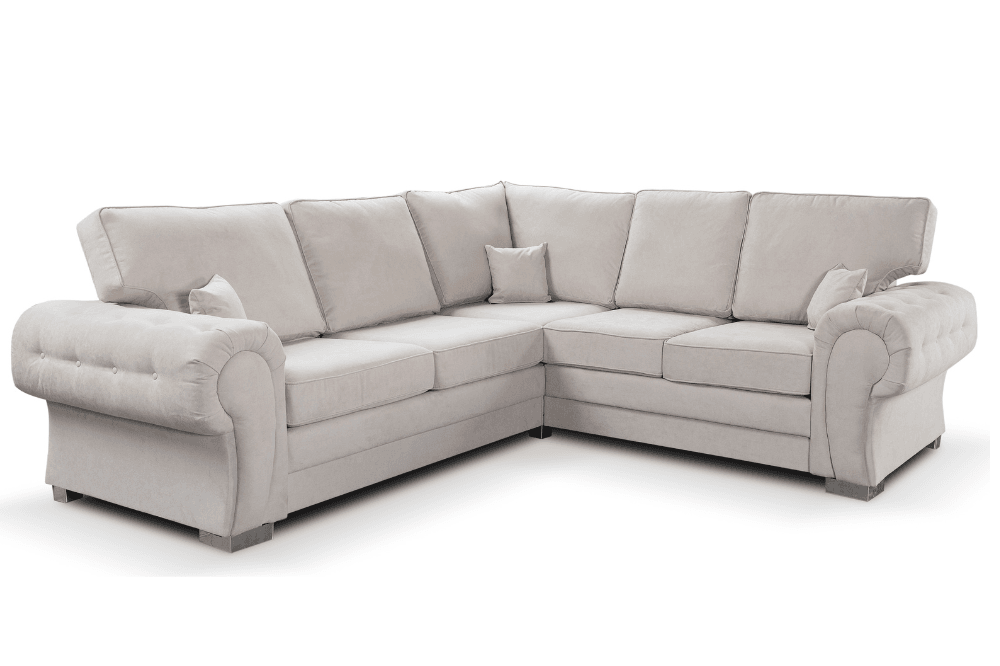 Verona High Back Cream Fabric Corner Sofa Bed