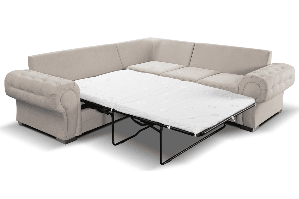 Verona High Back Cream Fabric Corner Sofa Bed