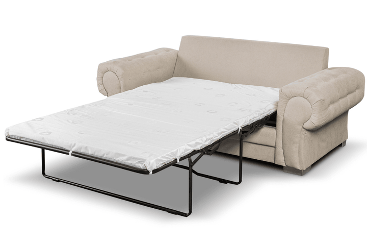 Verona High Back Cream Fabric 3 Seater Sofa Bed