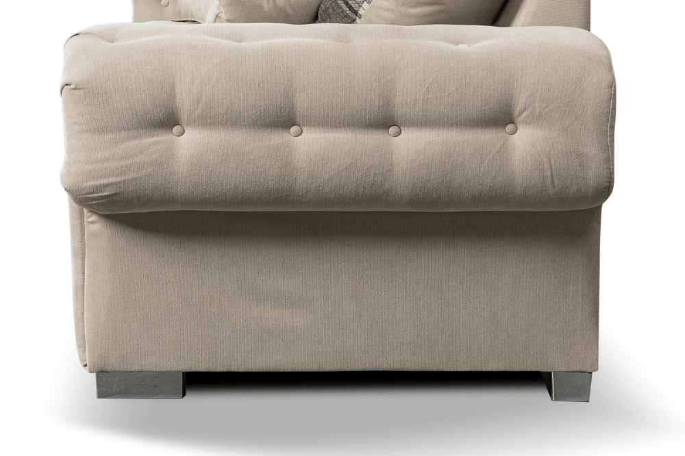 Verona High Back Cream Fabric 3 Seater Sofa Bed