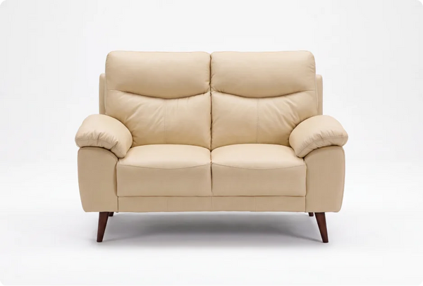 Ascot Genuine Leather Cream 2 Seater