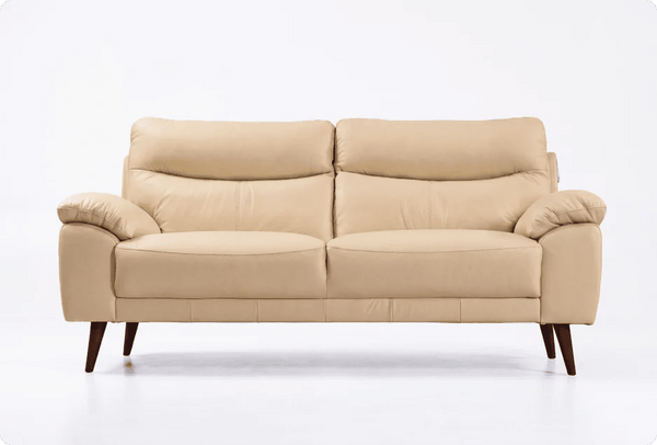 Ascot Genuine Leather Cream 3 Seater