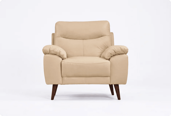 Ascot Genuine Leather Cream Armchair
